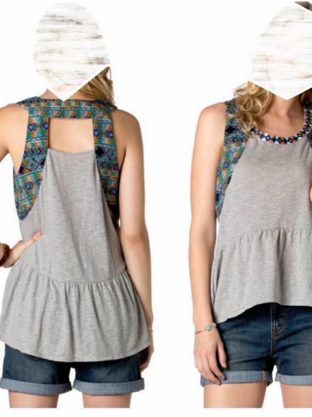 Miss Me DESERT OASIS Tank Top Tank High Low Cut Back Womens M NEW Tag $60 Buckle